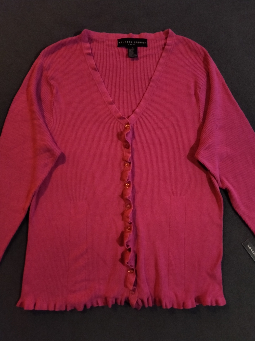 Maurice Sasson Woman Pink Ribbed Top